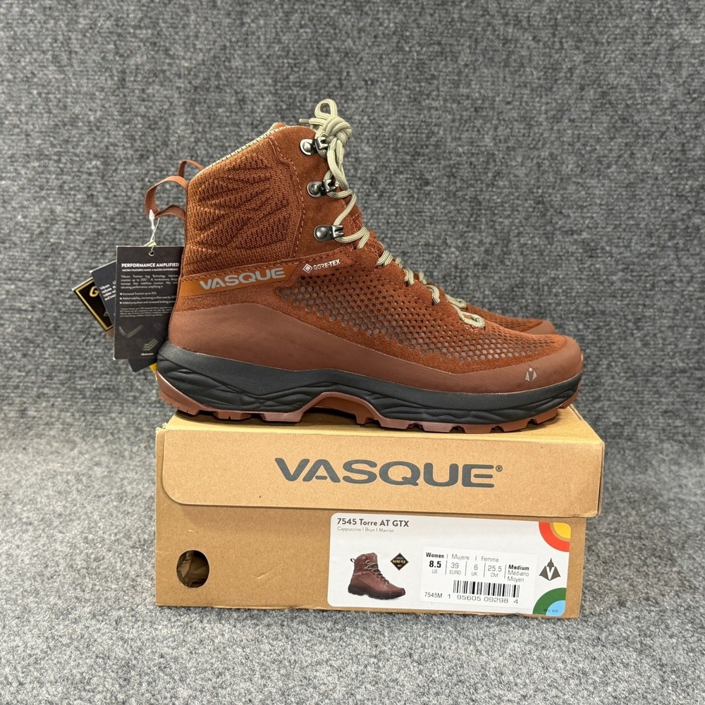 Vasque Torre AT GTX Hiking Boot Womens 8.5 Cappuccino Suede Waterproof High Shoe